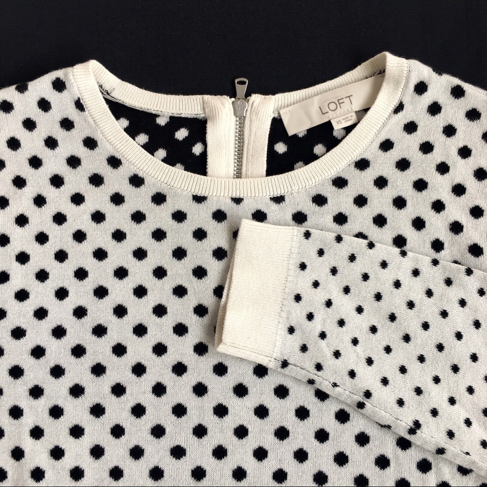 NWOT Ann Taylor Loft Polka Dot Crew Neck Sweater
